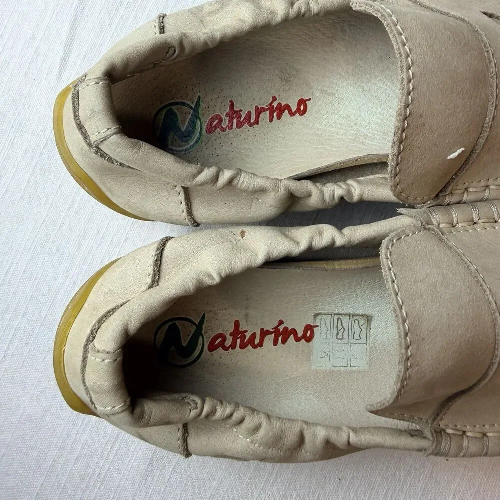 Naturino Loafers Tan Polo Moccasin Slip On Leather Little Kids Size 2.5 US 34 EU